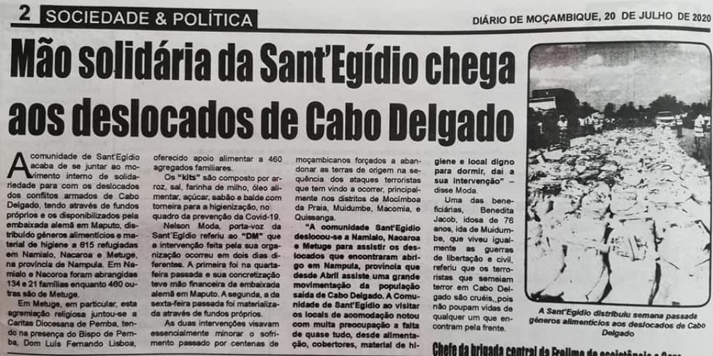 Moçambique: ajuda de emergência em Cabo Delgado, entre as famílias deslocadas do norte afectadas pelo terrorismo
